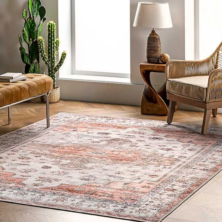Kirklands Home Natural Faded Vintage Washable Area Rug, 3x5