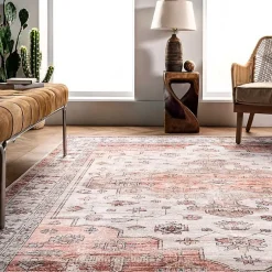 Kirklands Home Natural Faded Vintage Washable Area Rug, 3x5
