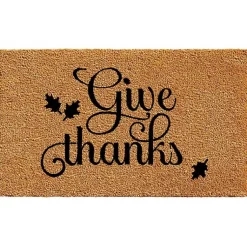 Fall>Kirklands Home Natural Give Thanks Thanksgiving Doormat, 29 in.