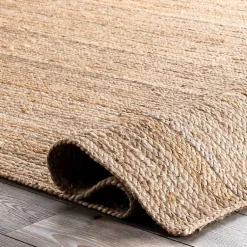 Kirklands Home Natural Hand Woven Rigo Jute Area Rug, 10x14 Tan Sale