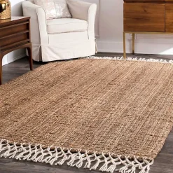 Kirklands Home Natural Handwoven Area Rug, 10x14 Tan Hot