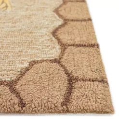 Kirklands Home Natural Honeycomb & Bees Outdoor Accent Rug