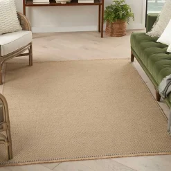 Kirklands Home Natural Jute Solid Woven Area Rug, 7x9 Tan Clearance