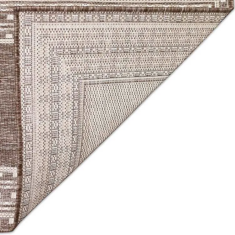 Kirklands Home Natural Linear Macy Indoor/Outdoor Area Rug, 4x7 Brown Best