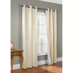 Kirklands Home Natural Room Darkening Curtain Panel Set, 63 in. Tan New