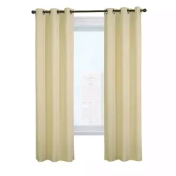 Kirklands Home Natural Room Darkening Curtain Panel Set, 63 in. Tan New