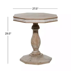 Kirklands Home Natural Rustic Wood Octagon Accent Table