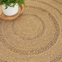 Kirklands Home Natural Seagrass Indoor/Outdoor Area Rug, 3x3 Tan New