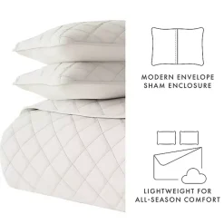 Kirklands Home Natural Stitched Diamond 2-pc. Twin Quilt Set Ivory Sale