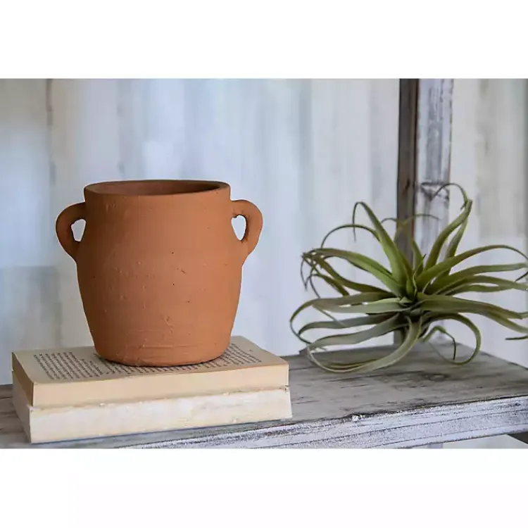 Vases>Kirklands Home Natural Terracotta Vase with Handles Orange