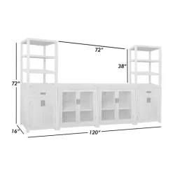 Kirklands Home Natural Wood Glass Door Modular Cabinet Tan Discount