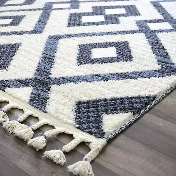 Kirklands Home Navy & White Diamond Trellis Area Rug, 8x10 Blue