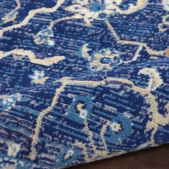 Kirklands Home Navy and Beige Botanical Area Rug, 5x7 Sale