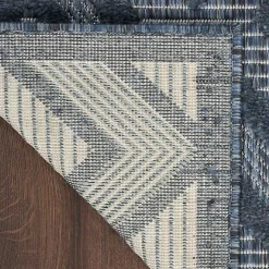 Kirklands Home Navy Diamond Indoor/Outdoor Area Rug, 4x6 Blue New