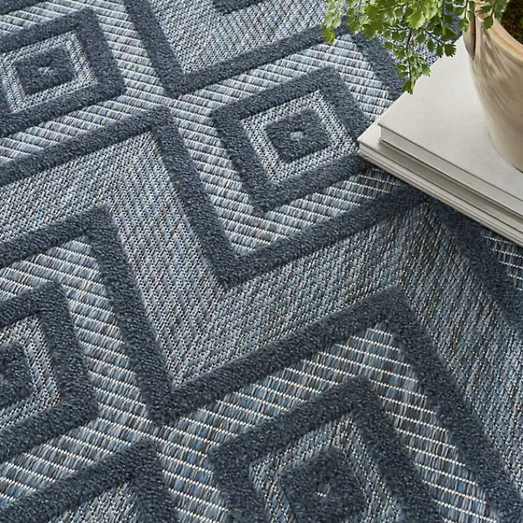 Kirklands Home Navy Diamond Indoor/Outdoor Area Rug, 6x9 Blue Discount