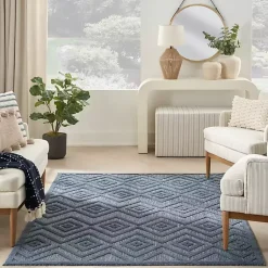 Kirklands Home Navy Diamond Indoor/Outdoor Area Rug, 6x9 Blue Discount