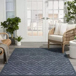 Kirklands Home Navy Diamond Indoor/Outdoor Area Rug, 6x9 Blue Discount