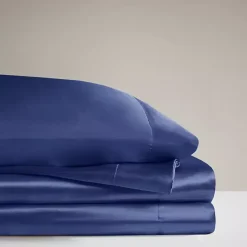 Kirklands Home Navy Blue Satin 6-pc. California King Sheet Set Gray Discount