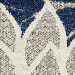 Kirklands Home Navy Bright Floral Burst Outdoor Area Rug, 7x10