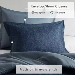 Kirklands Home Navy Chambray 3-pc. King Comforter Set Blue New