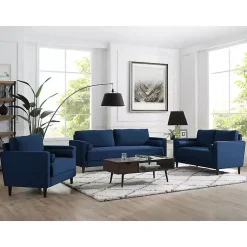 Kirklands Home Navy Chelsea Modern Loveseat Blue New