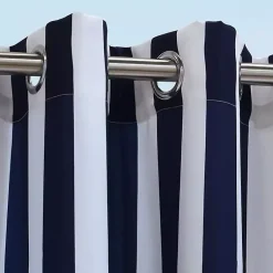Kirklands Home Navy Coastal Stripe Outdoor Curtain Panel, 96 in. Outlet