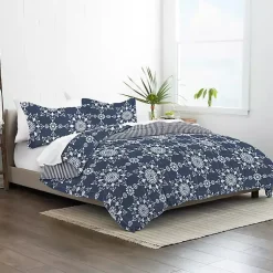 Kirklands Home Navy Daisy Medallion Queen 3-pc. Comforter Set Blue Clearance