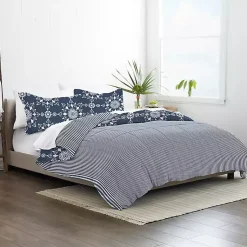 Kirklands Home Navy Daisy Medallion Queen 3-pc. Comforter Set Blue Clearance