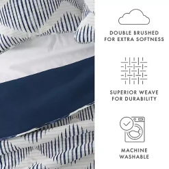 Kirklands Home Navy Diamond Line Reversible 3-pc. King Quilt Set Outlet