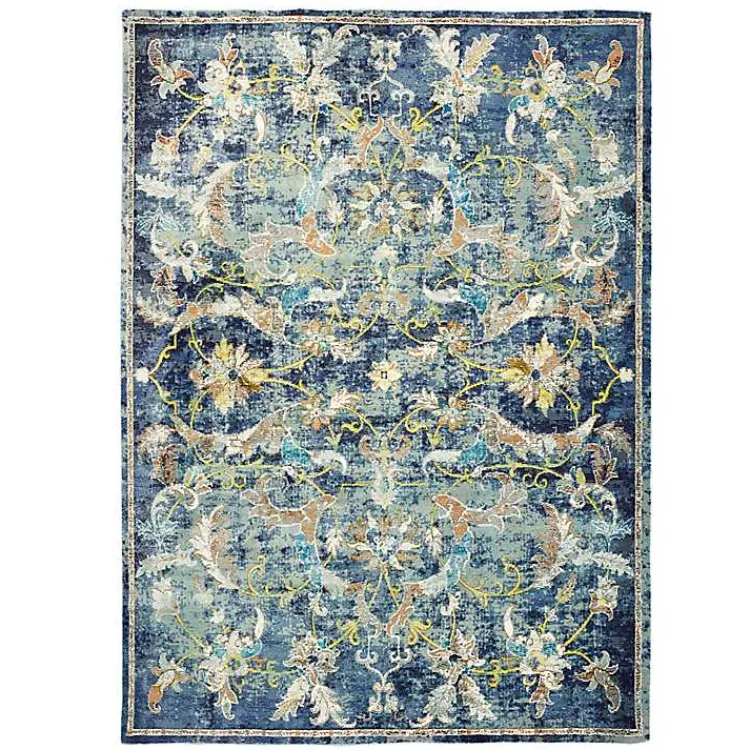 Kirklands Home Navy Faded Floral Area Rug, 4x6 Outlet