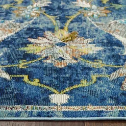 Kirklands Home Navy Faded Floral Area Rug, 4x6 Outlet