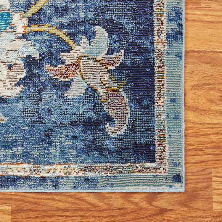 Kirklands Home Navy Faded Floral Area Rug, 4x6 Outlet