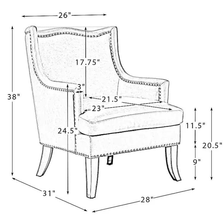 Kirklands Home Navy Faux Leather Wingback Accent Chair Blue Sale