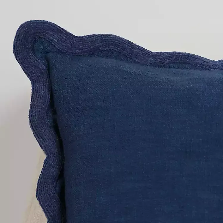 Pillows>Kirklands Home Navy Juna Scalloped Pillow, 22 in. Blue