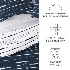 Kirklands Home Navy Linear Reversible 3-pc. Queen Quilt Set Discount