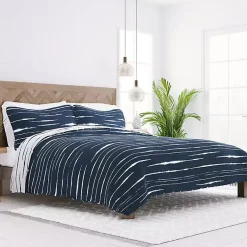 Kirklands Home Navy Linear Reversible 3-pc. King Quilt Set Discount