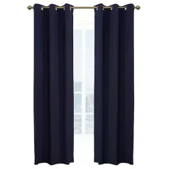 Kirklands Home Navy Room Darkening Curtain Panel Set, 72 in. Blue Best