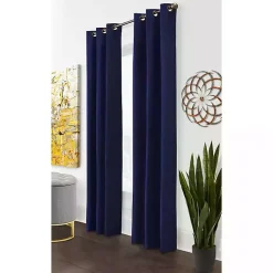 Kirklands Home Navy Room Darkening Curtain Panel Set, 84 in. Blue New