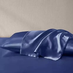 Kirklands Home Navy Satin King 2-pc. Pillow Case Set Blue Outlet