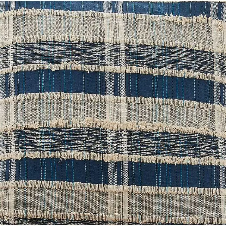 Pillows>Kirklands Home Navy Striped Woven Cotton Pillow, 22 in. Blue