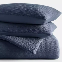 Kirklands Home Navy Waffle Ultra-Soft 3-pc. Queen Comforter Set Blue Best