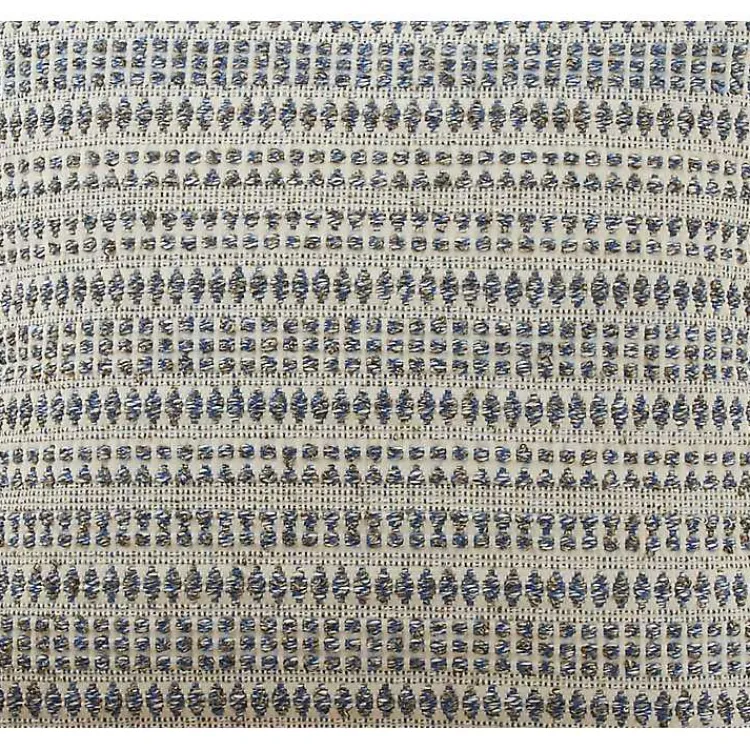 Pillows>Kirklands Home Navy Woven Lines Cotton Pillow, 22 in.