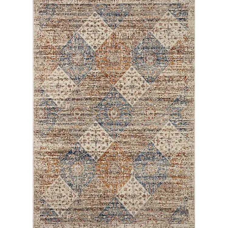 Kirklands Home Neutral Diamond Patchwork Area Rug, 5x7 Outlet