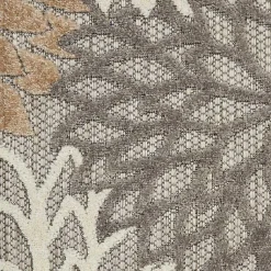 Kirklands Home Neutral Floral Burst Outdoor Area Rug, 5x7 Clearance