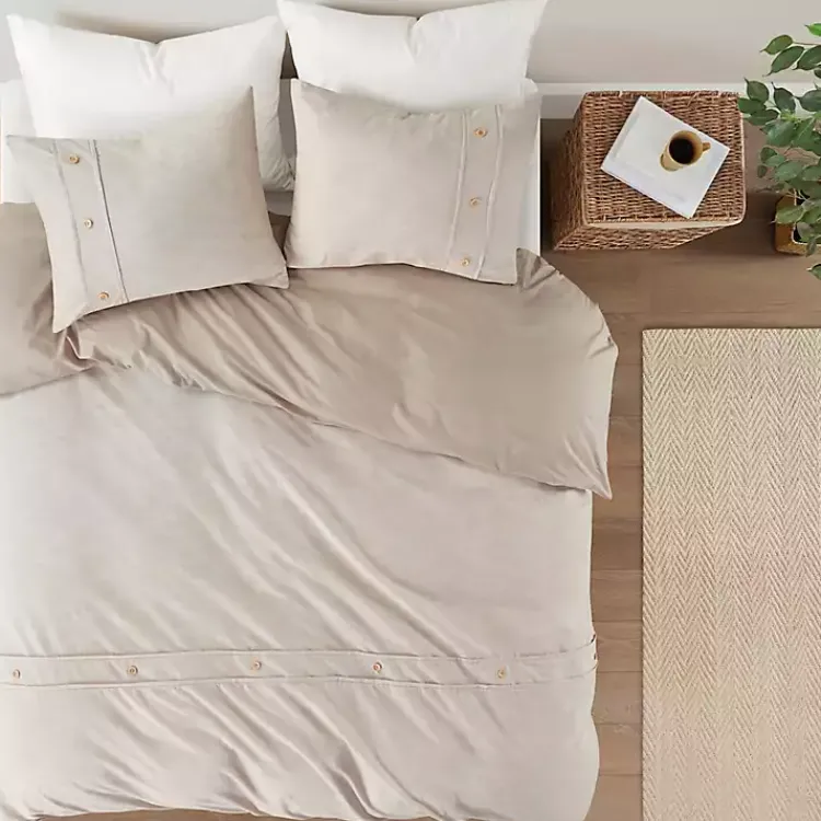 Kirklands Home Neutral Oversized 3-pc. Queen Duvet Cover Set Tan Sale