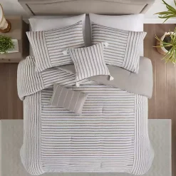 Kirklands Home Neutral Striped 5-pc. Full/Queen Comforter Set New