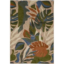 Kirklands Home North Shore Botanical Outdoor Area Rug, 6x9 Multi Clearance