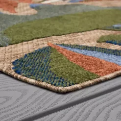 Kirklands Home North Shore Botanical Outdoor Area Rug, 9x12 Multi Clearance