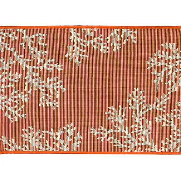 Kirklands Home Orange Coral Indoor/Outdoor Rug, 3x4 New
