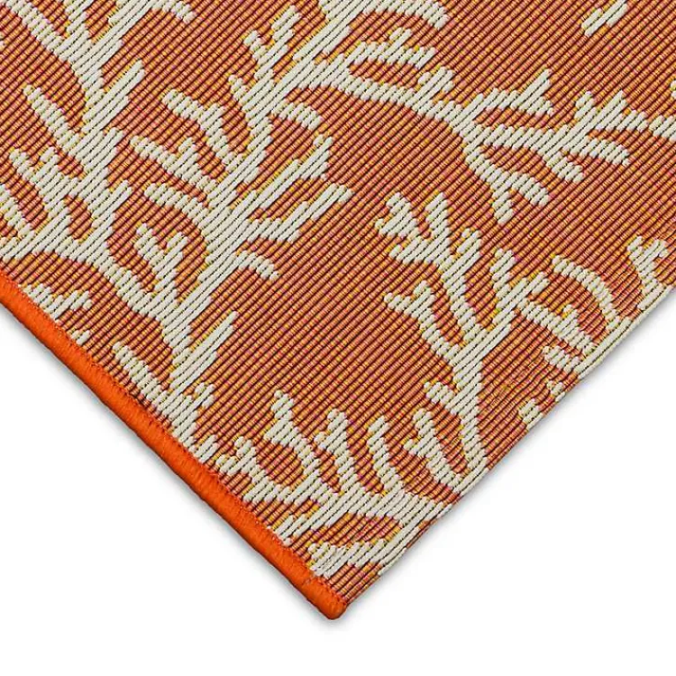 Kirklands Home Coral Indoor/Outdoor Runner, 1x4 Orange New